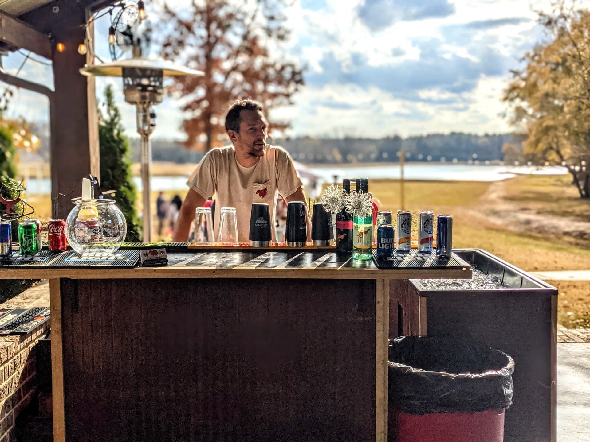 Rosey Baby's owner staffing a private event bar
