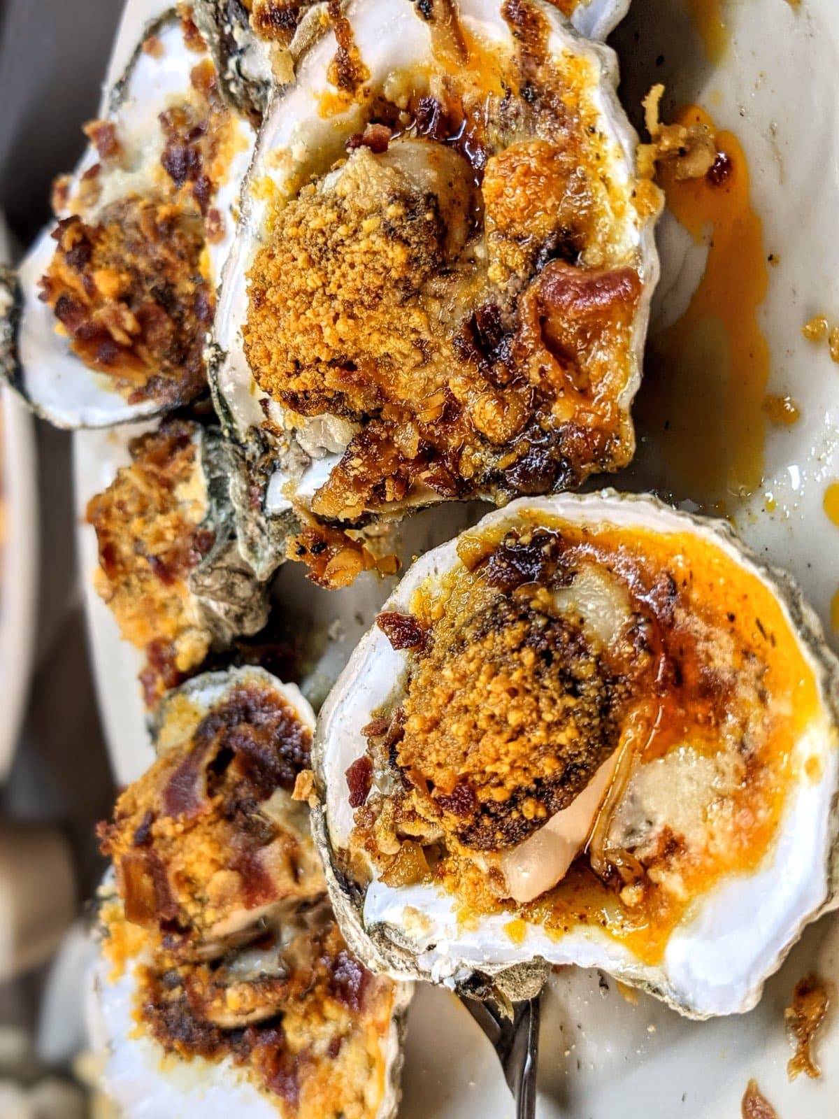 Char-broiled oysters at Rosey Baby